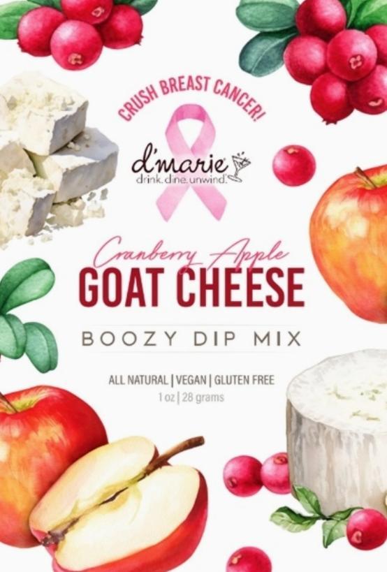 Cranberry Apple Goat Cheese Boozy Dip