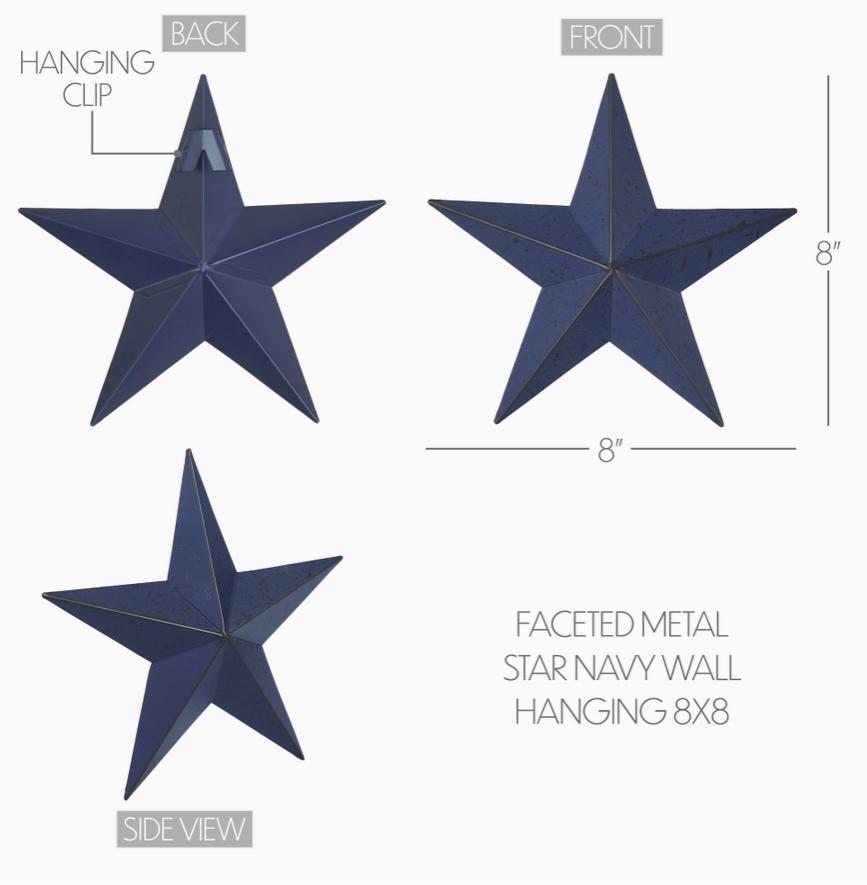 Metal Star Speckled Distressed (Navy)