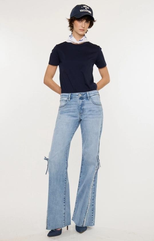 KanCan Mid Rise Wide Flare Jean