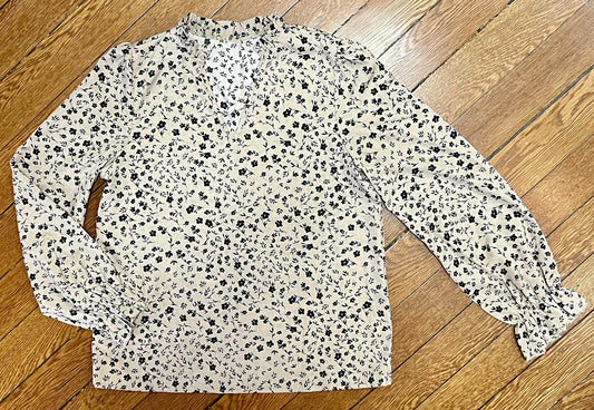 Printed Floral Blouse (Taupe)