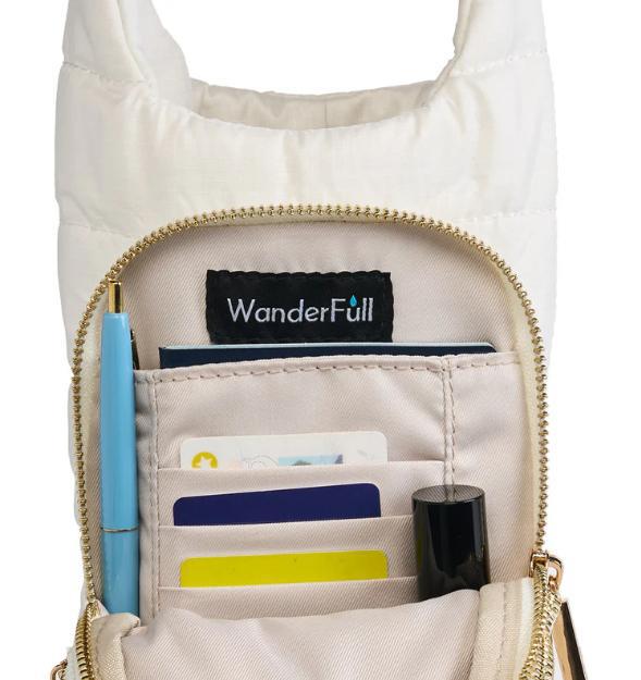 White Ripstop HydroBag with White, Green, Navy Striped Strap