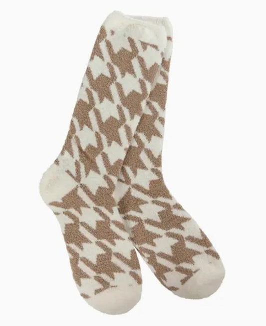 World's Softest Socks Cozy Collection (Houndstooth Portabella)