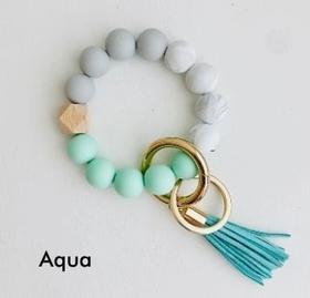 Bangle Keychain | Silicone Wristlet Key Ring | Bead Bracelet