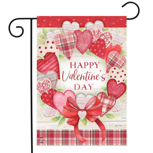 Valentine's Wreath Hearts Flag