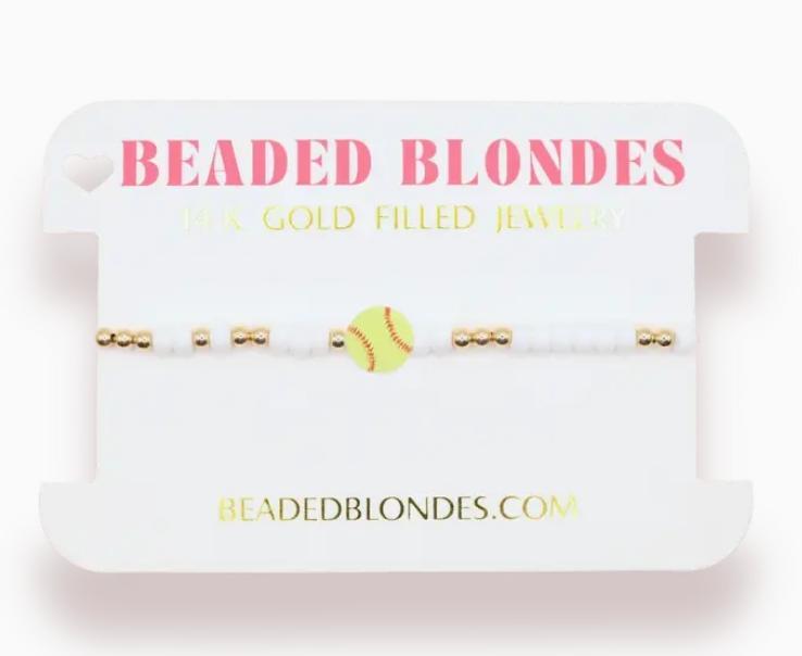 Beaded Blondes Softball Bracelet On Color