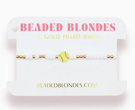 Beaded Blondes Softball Bracelet On Color