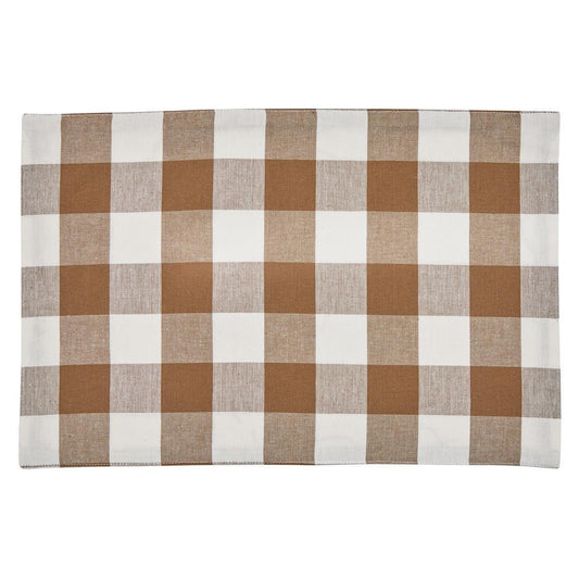 Park Design Wicklow Check Backed Placemat (Brown & Cream)