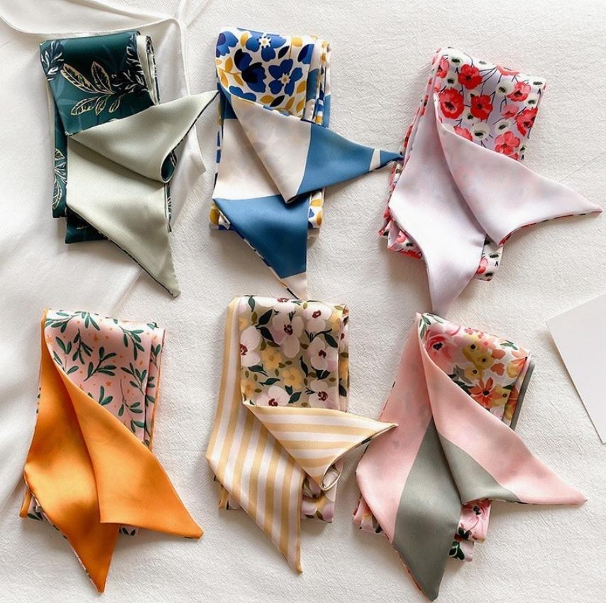 Soft Silky Skinny Twilly Scarf Necklace Wrap