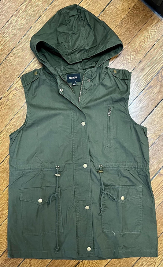 Cargo Zip-up Vest (Olive)