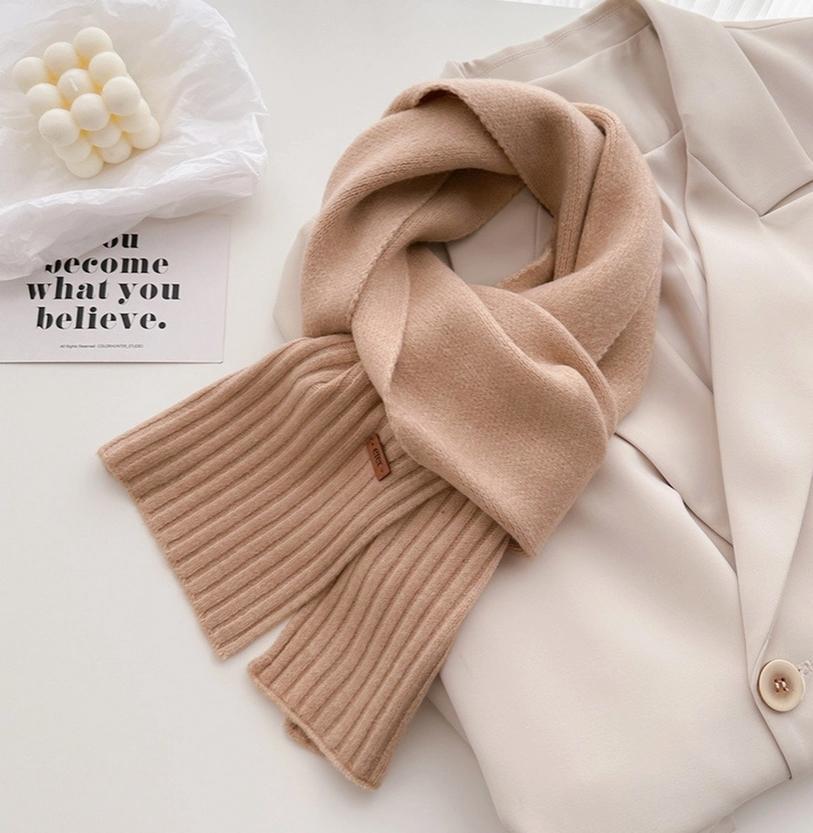 Warm Minimalist Wool Wrap Scarf