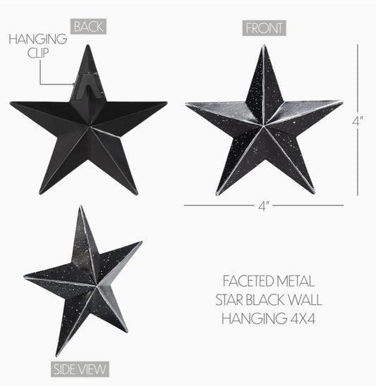 Metal Star Speckled Distressed (Black)