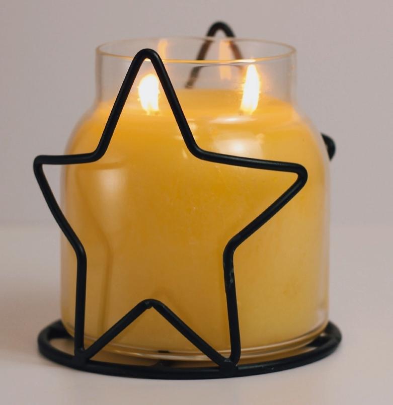 Star Candle Holder Jar (Black)
