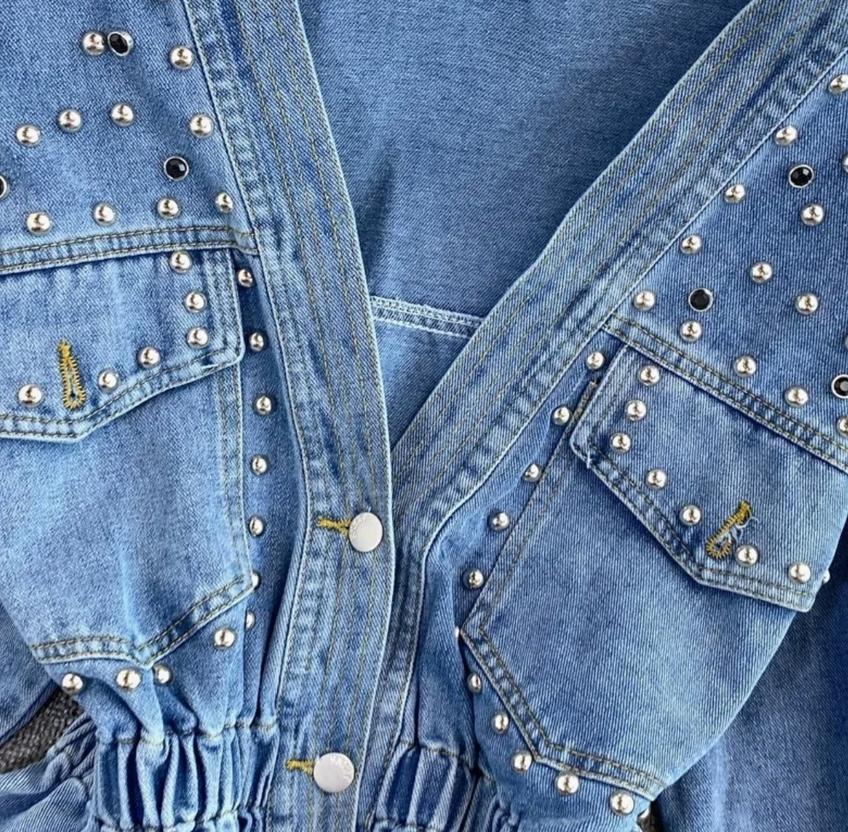 Beaded Denim Shirt/Jacket (One Size)