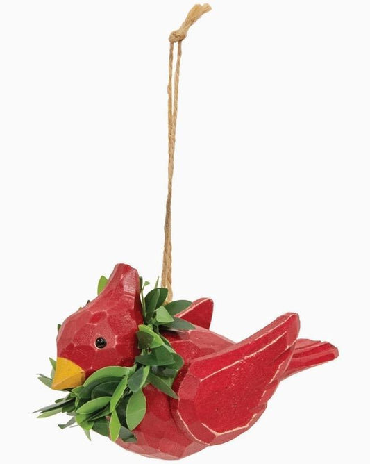 Christmas Cardinal Wood Ornament