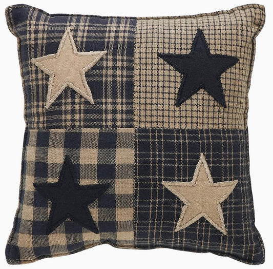 Black Check Star Pillow