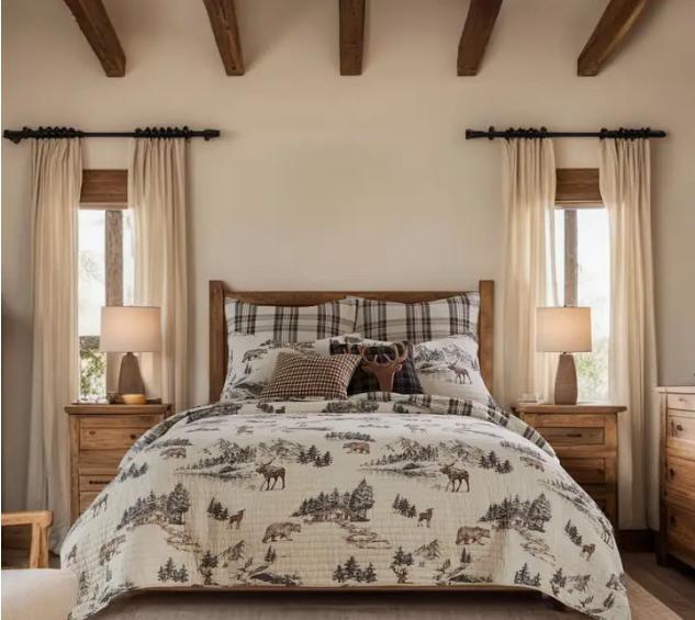Lodge Toile Quilt Set