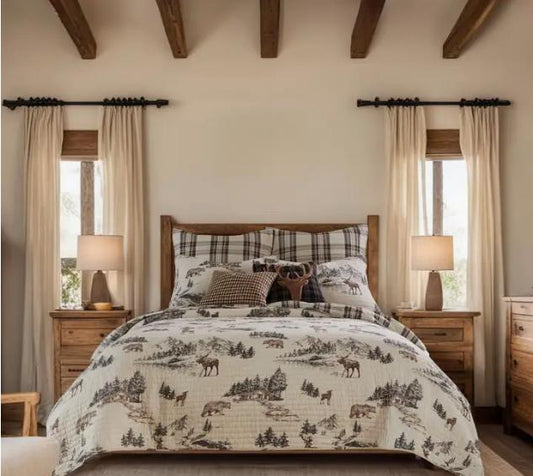 Lodge Toile Quilt Set