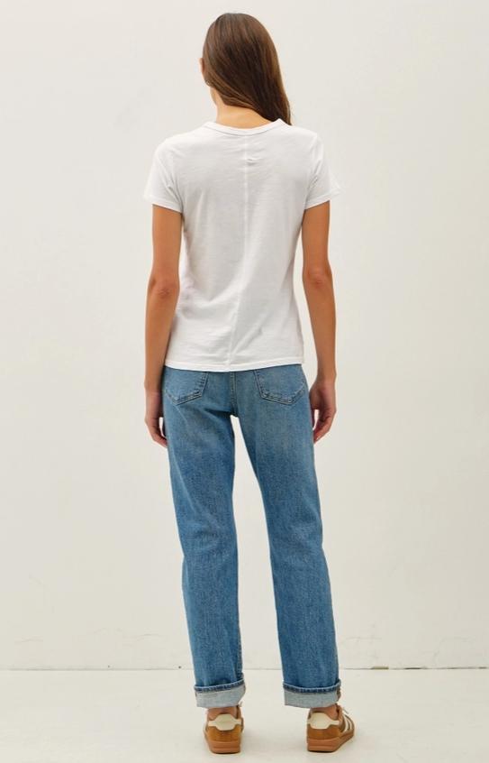 Garment Dyed Cotton Slub Tee (White)