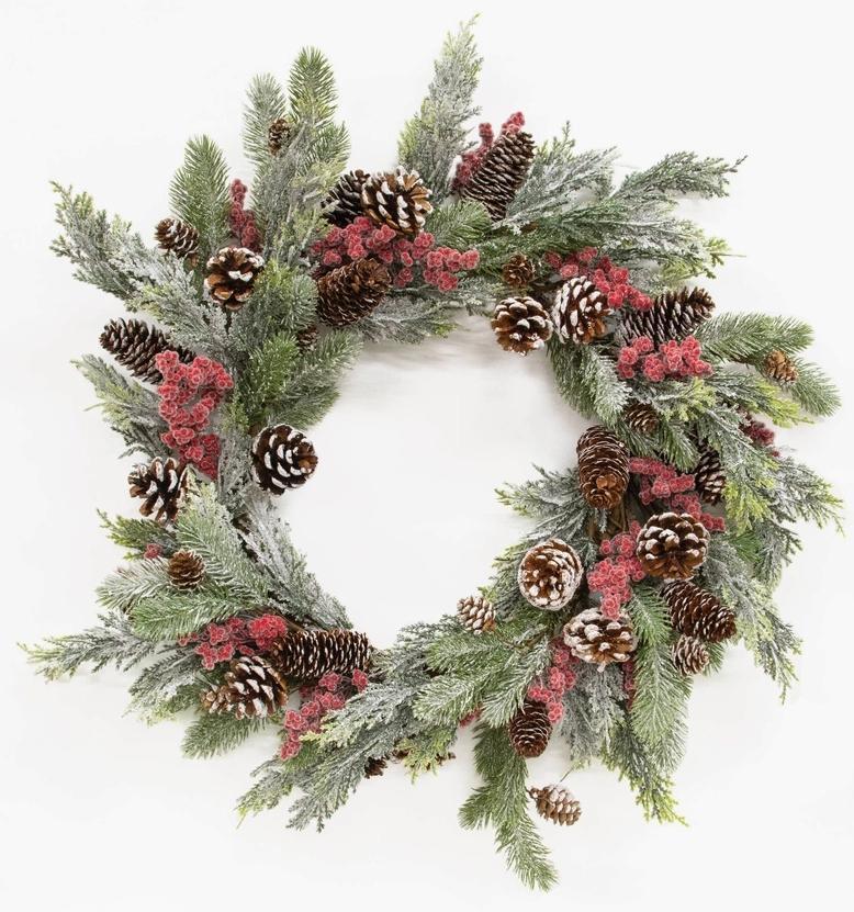 Frosted Woodland Celebration Wreath - 24"