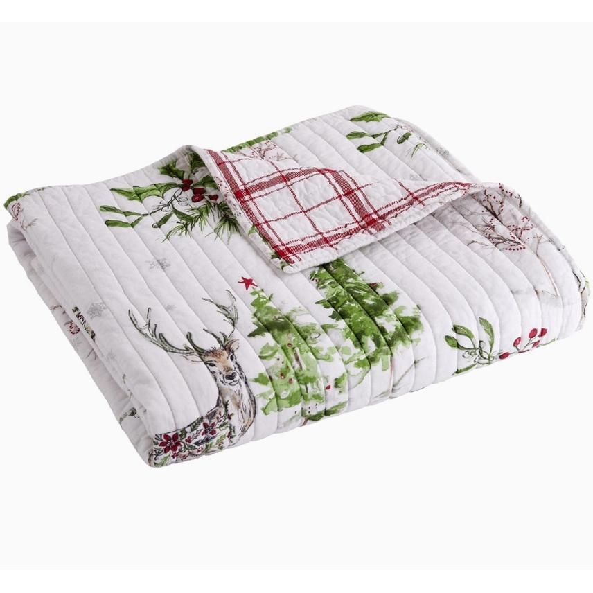 Sleigh Bells Quilted Throw Blanket