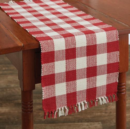 Wicklow Check Table Runner (Red/Cream)