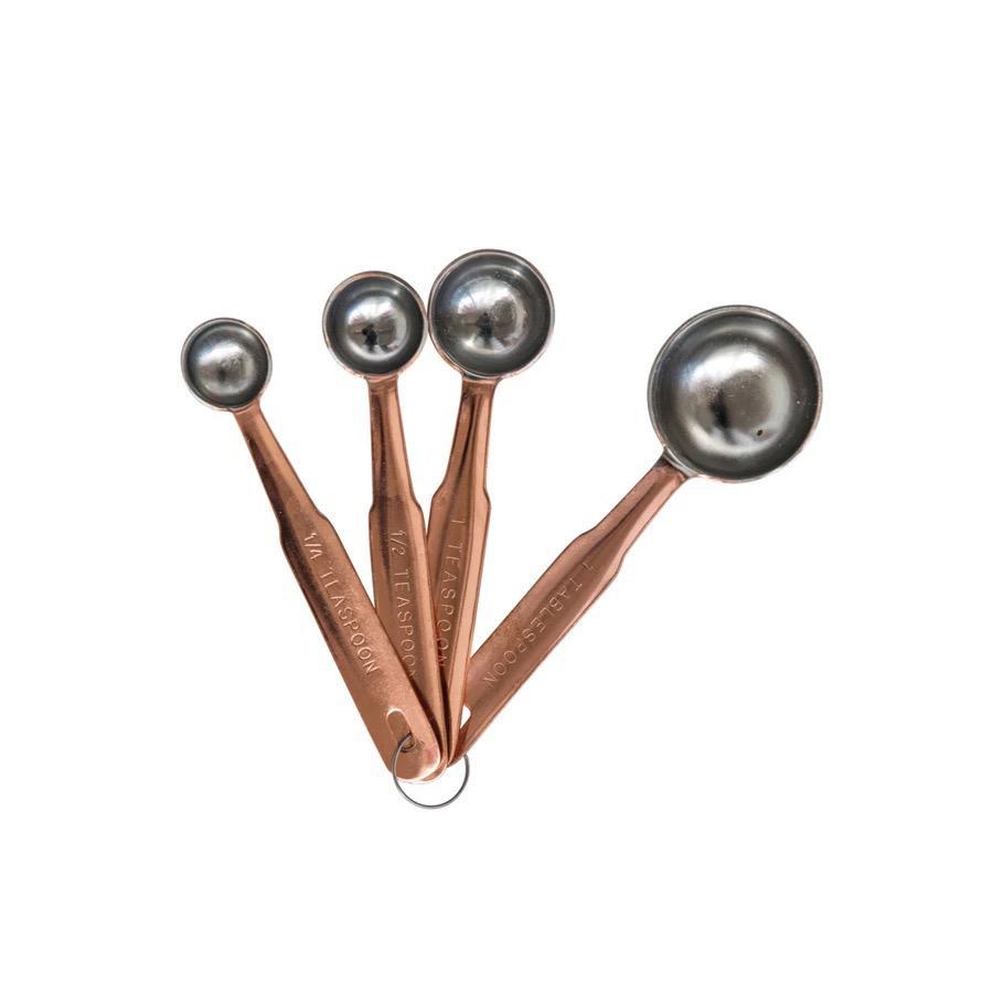 Stainless Steel Measuring Spoons (Rose Gold 4pc Set)