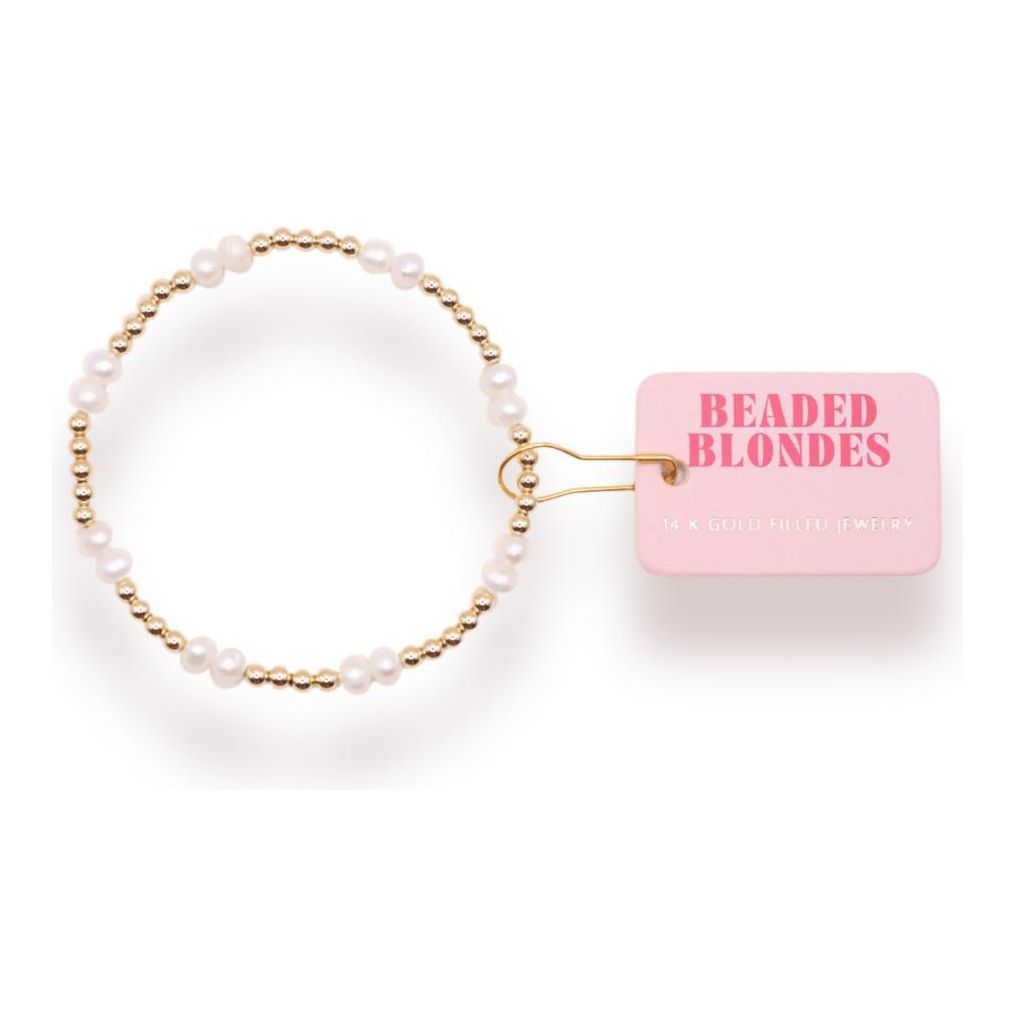 Beaded Blondes Coastal Pearl Bracelet in Gold