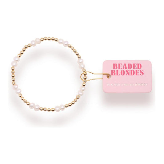Beaded Blondes Coastal Pearl Bracelet in Gold