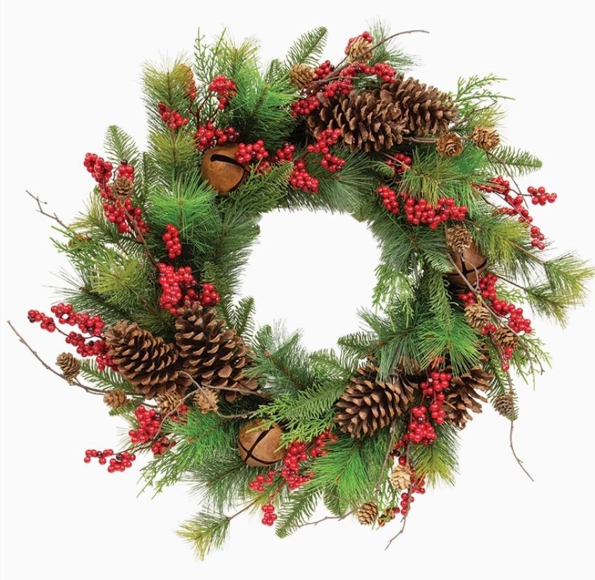 Jingle Berry Mixed Pine Wreath - 26"