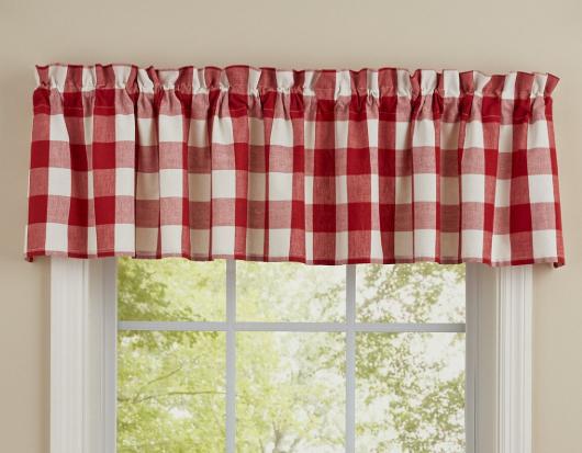 Wicklow Check Red/Cream Valance (72"x14")