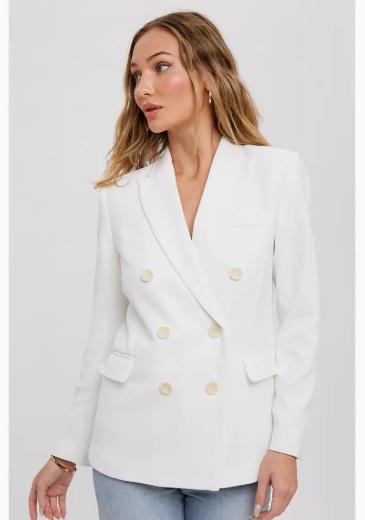 Classic Double Breasted Blazer (Ivory)