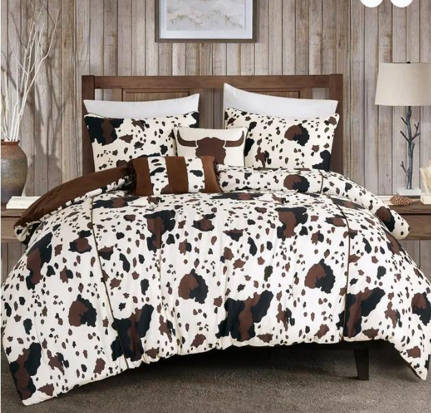 Rustic Cowhide Lodge Comforter Set