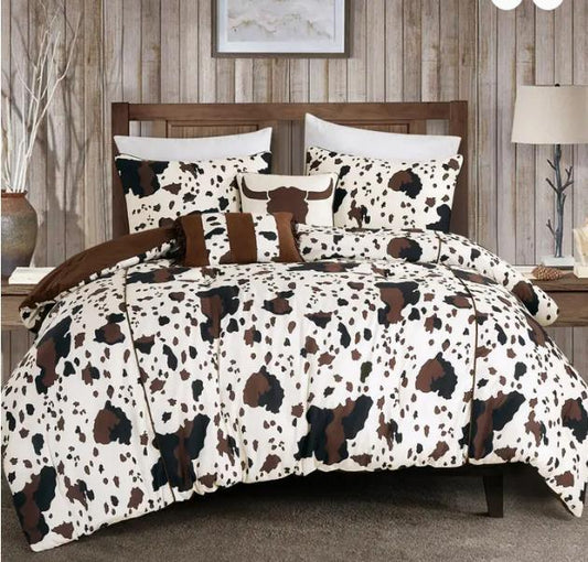 Rustic Cowhide Lodge Comforter Set