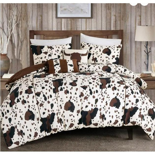 Rustic Cowhide Lodge Comforter Set