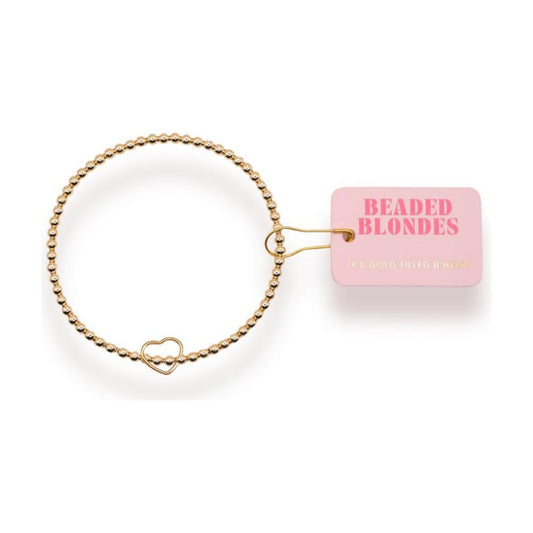 Beaded Blondes Wire Heart Charm Bracelet