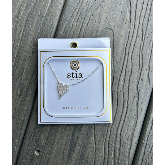 Diamond Heart Sterling Silver Necklace