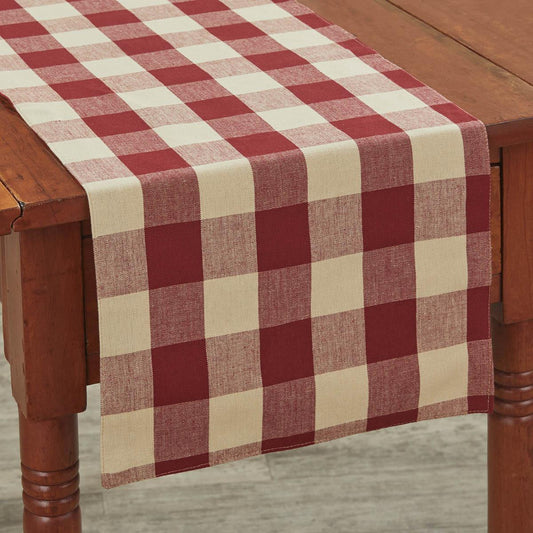 Park Design Wicklow Check Backed Table Runner (Garnet)