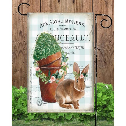Rabbit with Clay Pots Flag