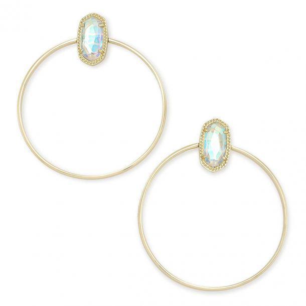 Kendra Scott Mayra Open Frame Hoop Earrings in Dichroic Glass, Gold-Plated