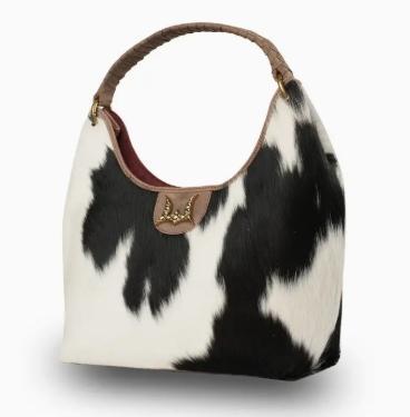 Loyal West Medium Purse - Black & White Cowhide