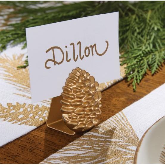 Patricia Heaton Home Pinecone Placecard Holder (Gold)