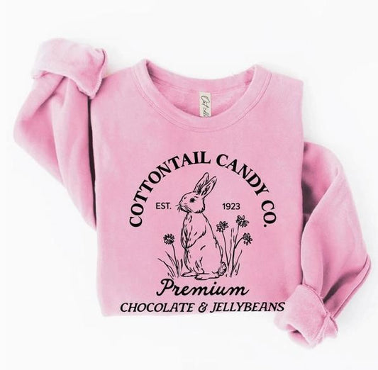 Cottontail Candy Graphic Sweatshirt (Baby Pink)