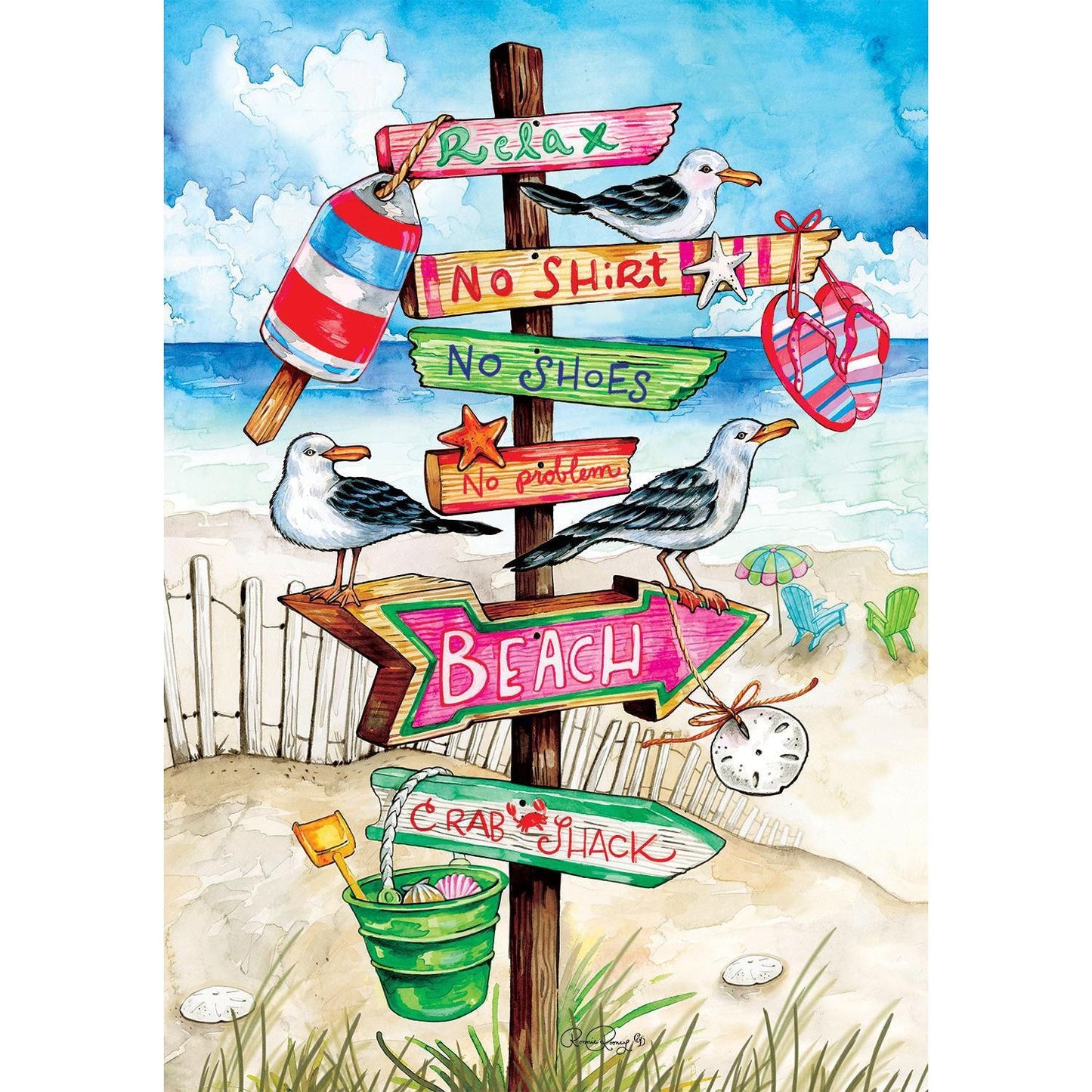 Beach Signs Flag