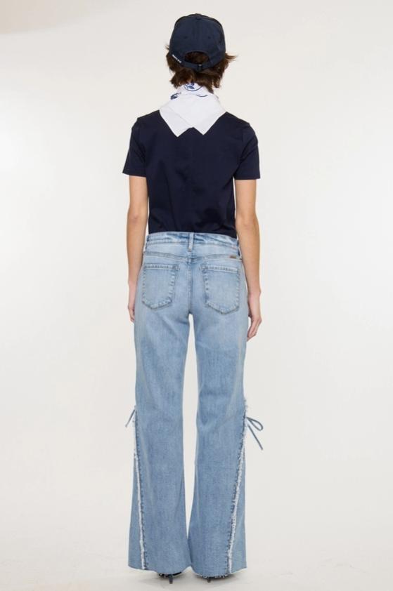 KanCan Mid Rise Wide Flare Jean
