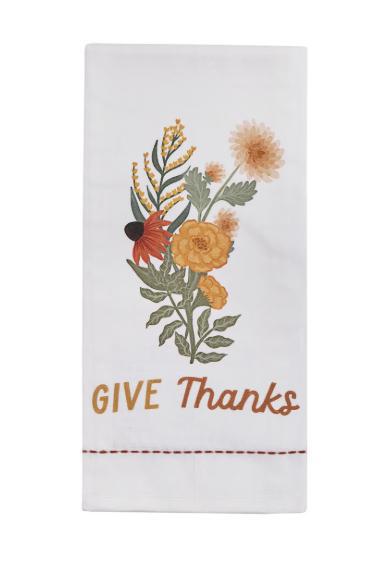 Give Thanks Flower Dishtowel