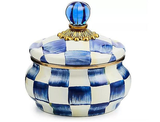 Mackenzie Childs Royal Check Squashed Pot