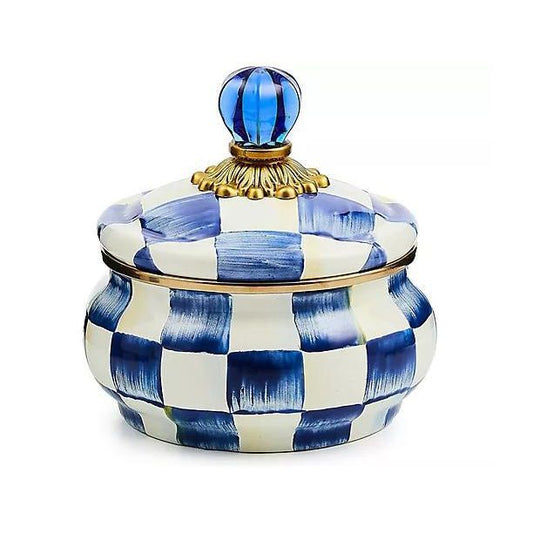 Mackenzie Childs Royal Check Squashed Pot