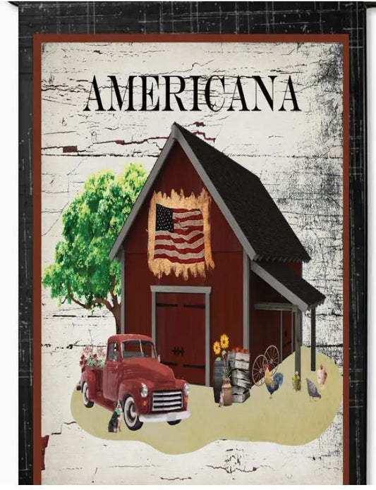 Americana Barn Garden Flag