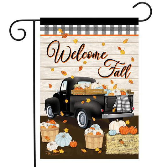 Welcome Fall Black Truck Flag