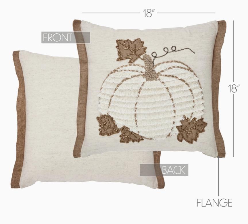 Embroidered Pumpkin Pillow (18x18)